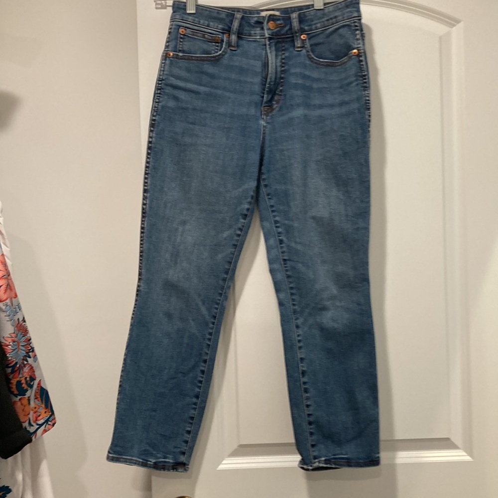 J crew Curvy Vintage Slim Straight Jeans in Warm Surf Wash size 27 petite